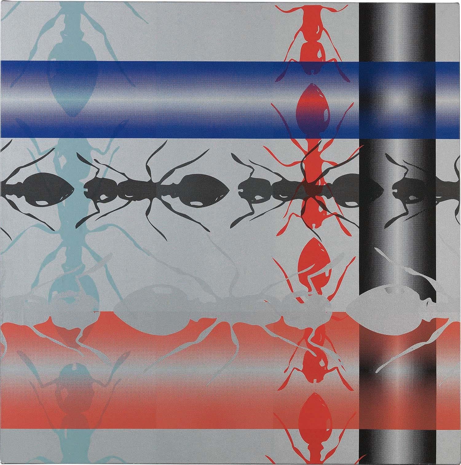 Artwork by Peter Kogler, Untitled, Made of Screenprint and acrylic on canvas