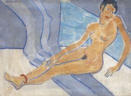 Young Girl on Bank by Margit Móricz, 1929