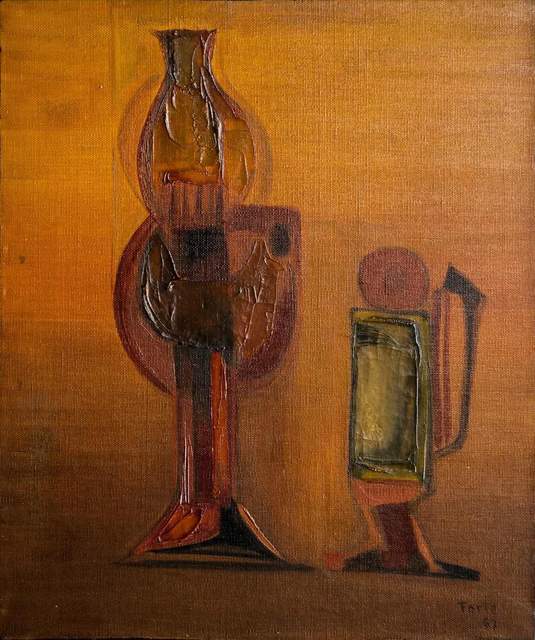 Artwork by Vicente Forte, Lámpara y jarra, Made of Oil on canvas