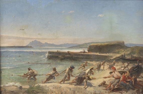 LA TIRA DELLE RETI by Joseph Felon, 1890
