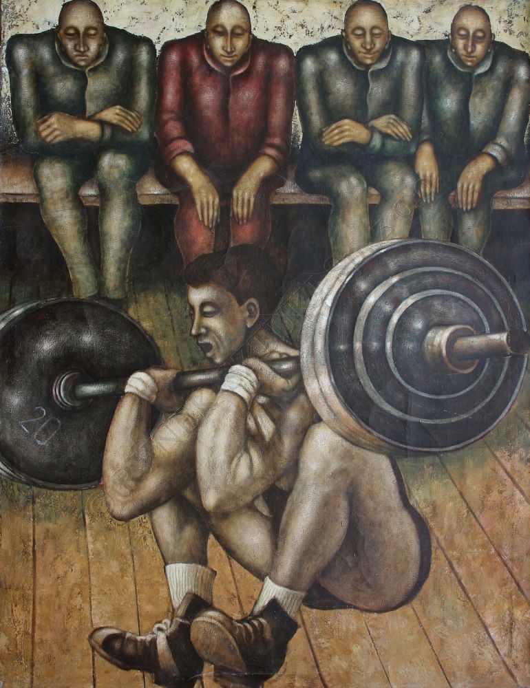 Artwork by Wieslaw Garbolinski, Nieudana próba, Made of oil, canvas