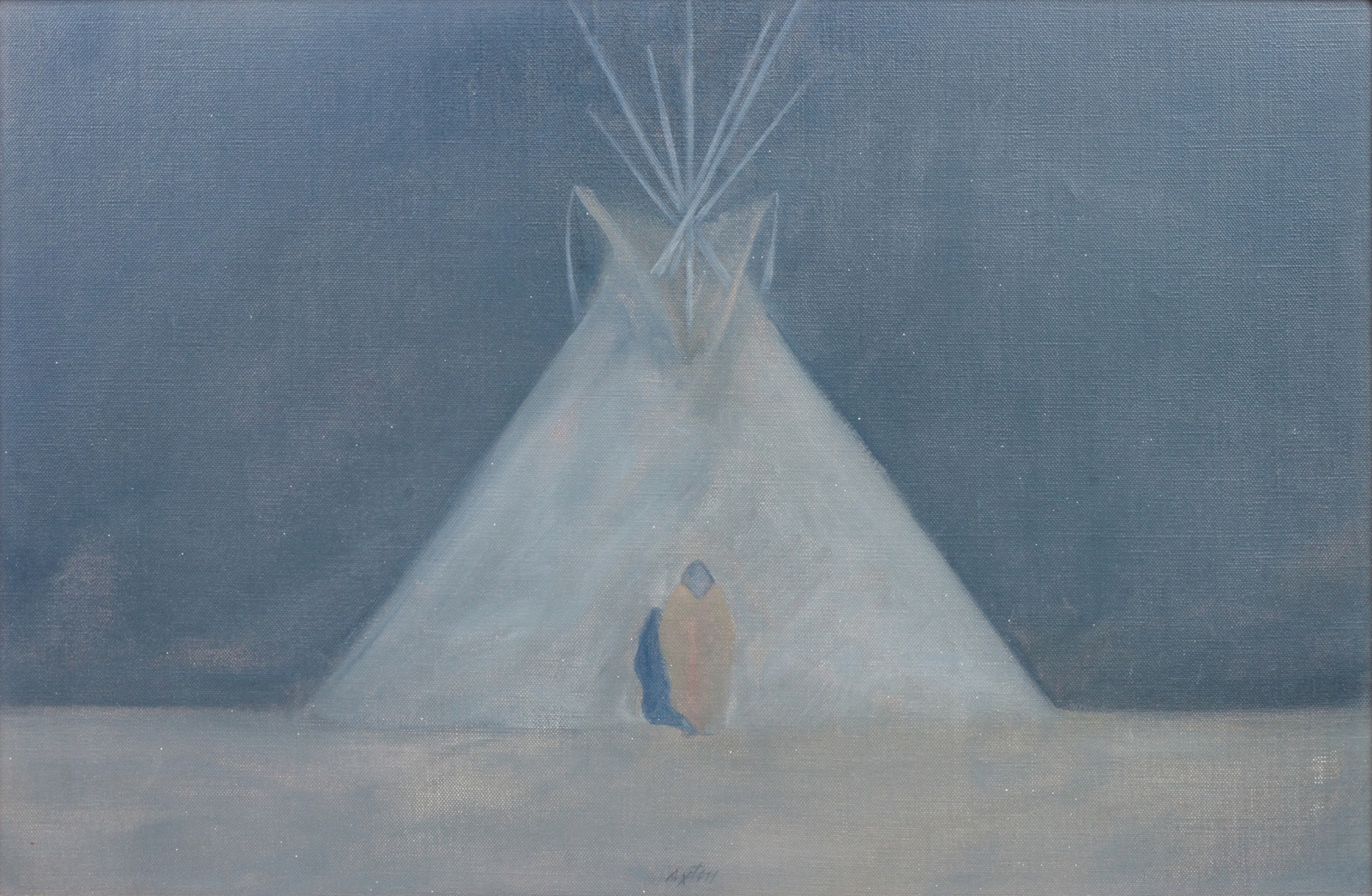 Artwork by John Axton, Tipi, Made of oil on canvas
