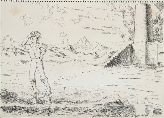 Personaje que contempla el horizonte