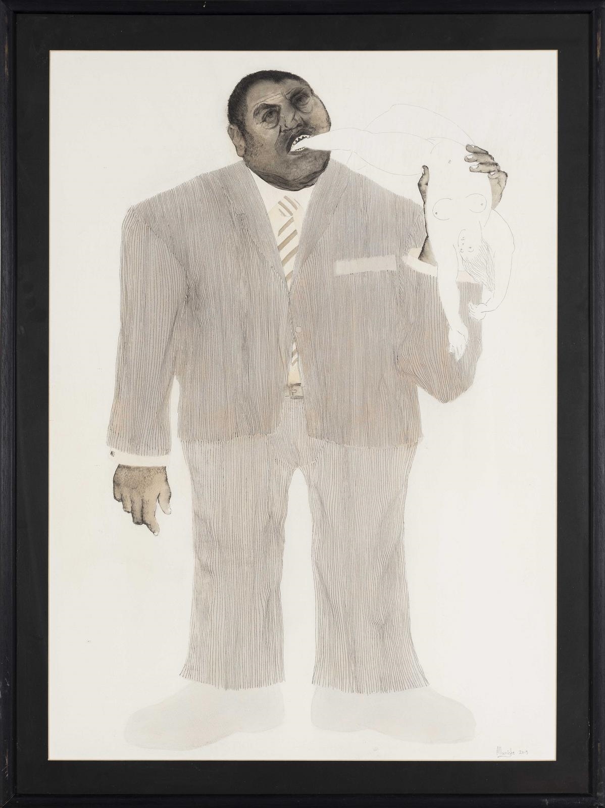 Stephen Allwright | RAADSLID CONSUMING LINE-DRAWN MODEL | MutualArt
