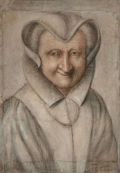 Portrait de femme âgée de face souriant by Nicolas Lagneau