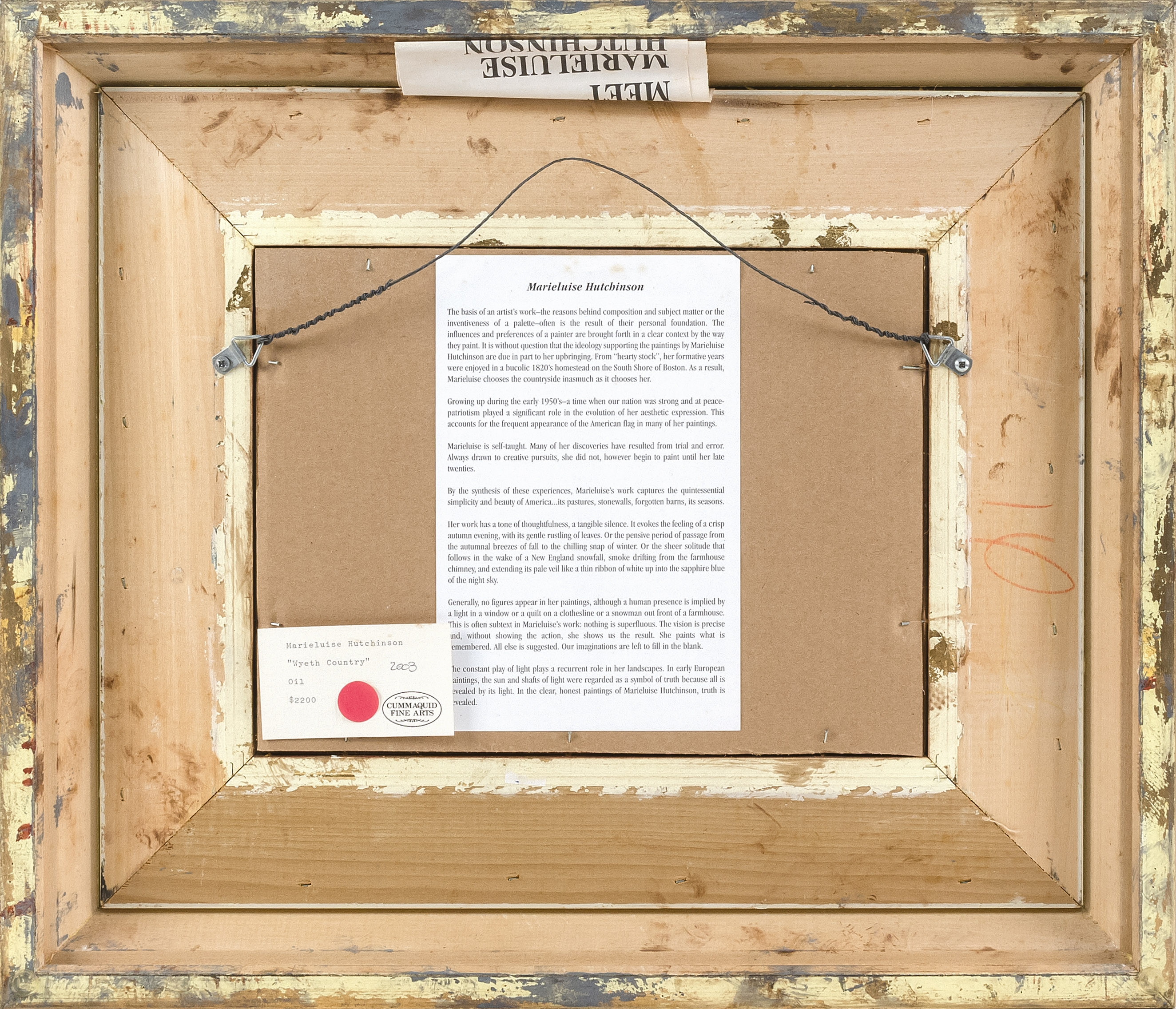 Artwork by Marieluise Hutchinson, Wyeth Country", Made of Oil on board