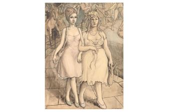 Two Figures (Girls’ Night Out) - Michael Anthony Harvey