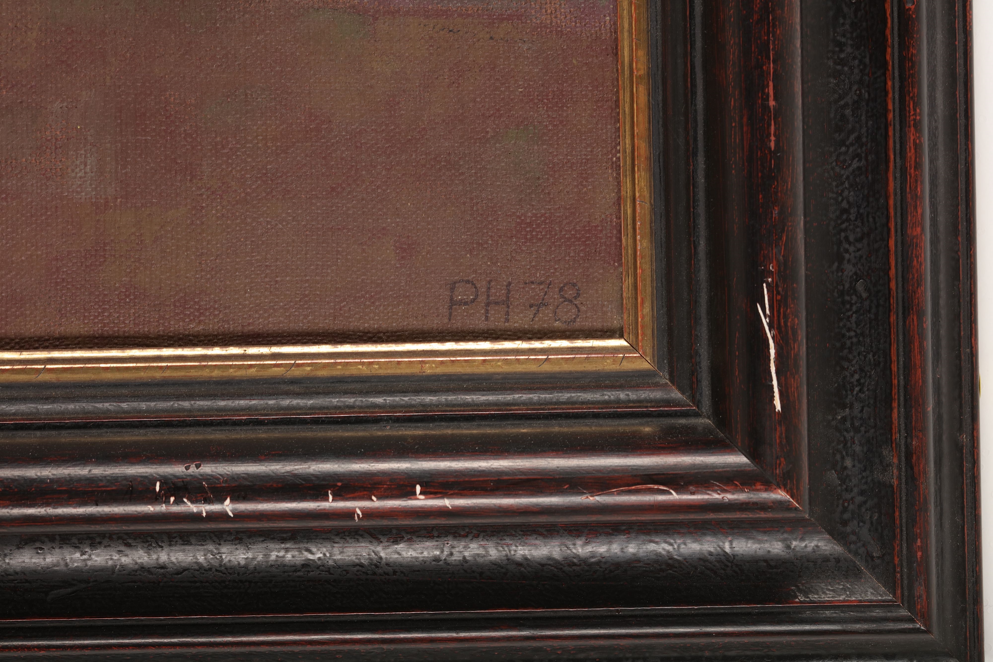 Artwork by Peter Häring, Barns in a wooded landscape, Made of Oil on canvas