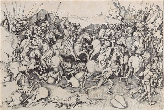 Saint James the Greater in the battle by Martin Schongauer, 1925