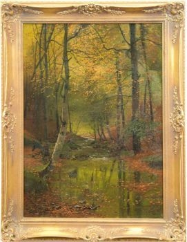 Waldbach im Herbstwald by Paul Franz Flickel