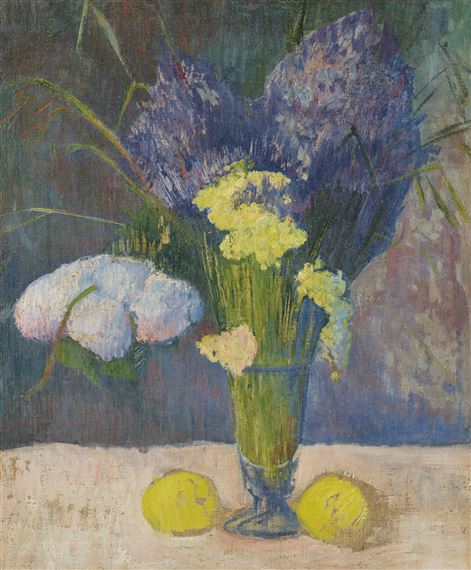 Nature morte aux lilas, boule de neige et citrons by Meyer Isaac de Haan, Painted circa 1889