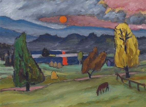 Staffelsee mit Nebelsonne by Gabriele Münter, 1931, Painted in 1931