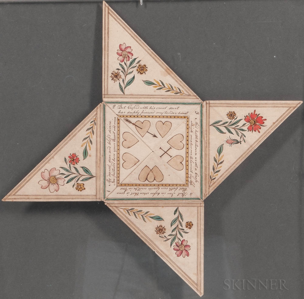 Artwork by American School, 19th Century, Watercolor Valentine, Made of Watercolor