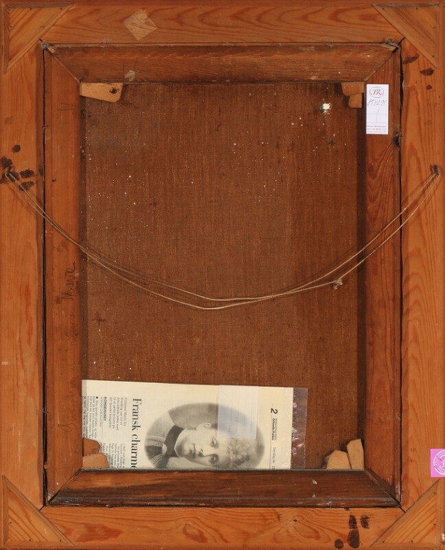 Artwork by Marie Amélie Francoise Hélène d'Orleans, The artist's self portrait at her easel in her studio, Made of Oil on canvas