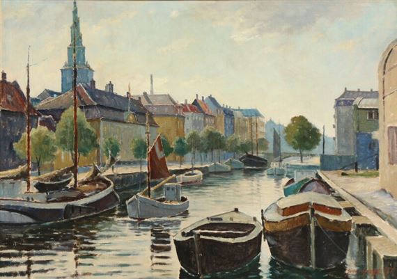 View from Christianshavn in Copenhagen by Einar Gross, 1947