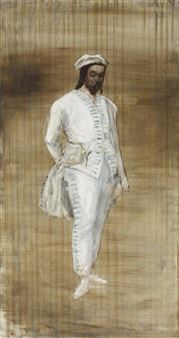 Figur vor gestreiftem Grund - Axel Geis