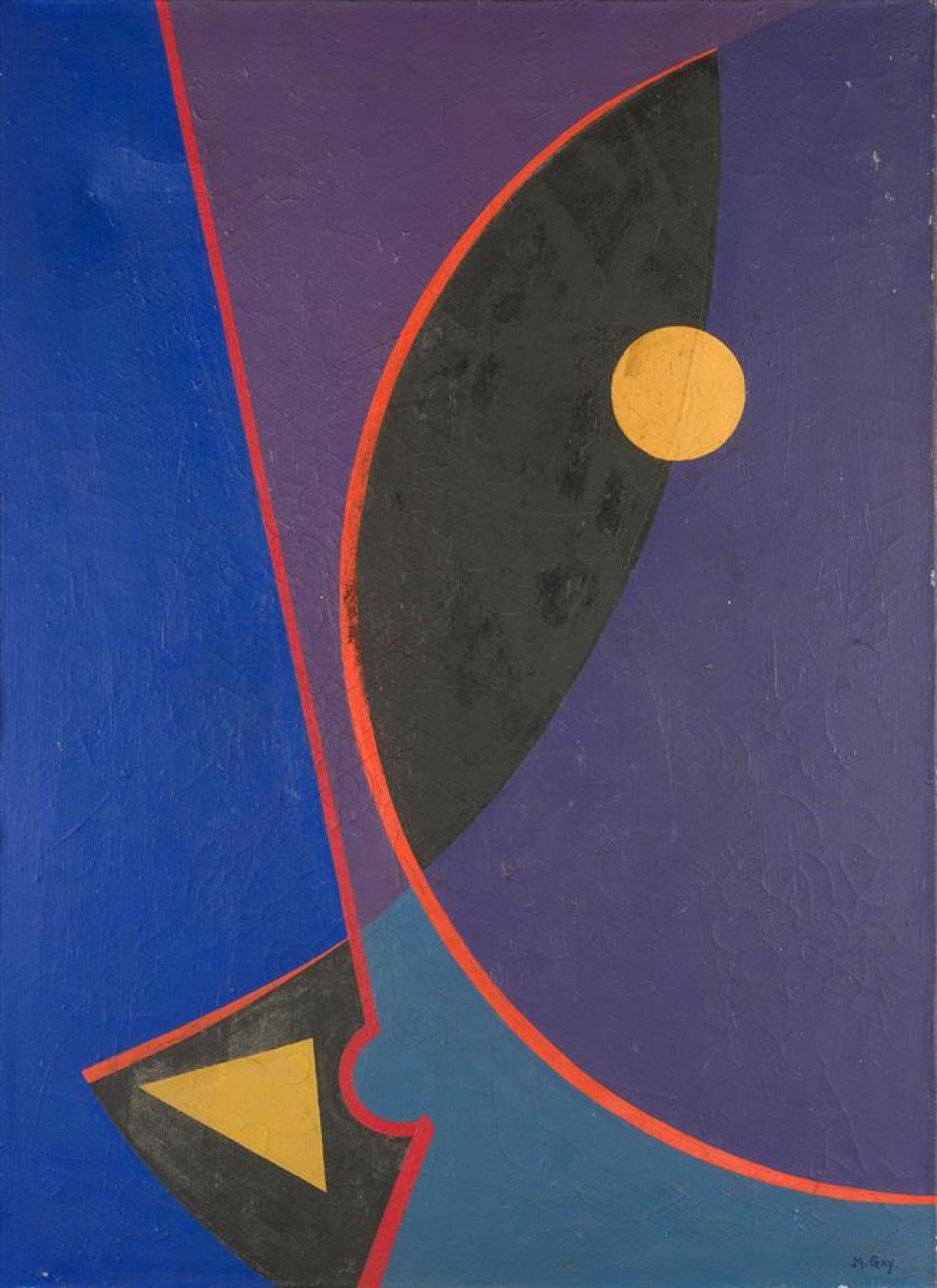 Artwork by Jean-Maurice Gay, Composition au Rond Jaune, Made of Oil on canvas