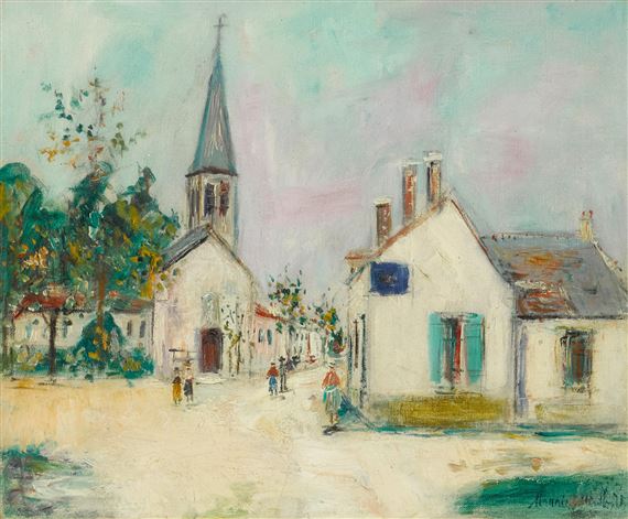 Eglise de Couchey (Cote-d'Or) by Maurice Utrillo, Painted circa 1939-1940