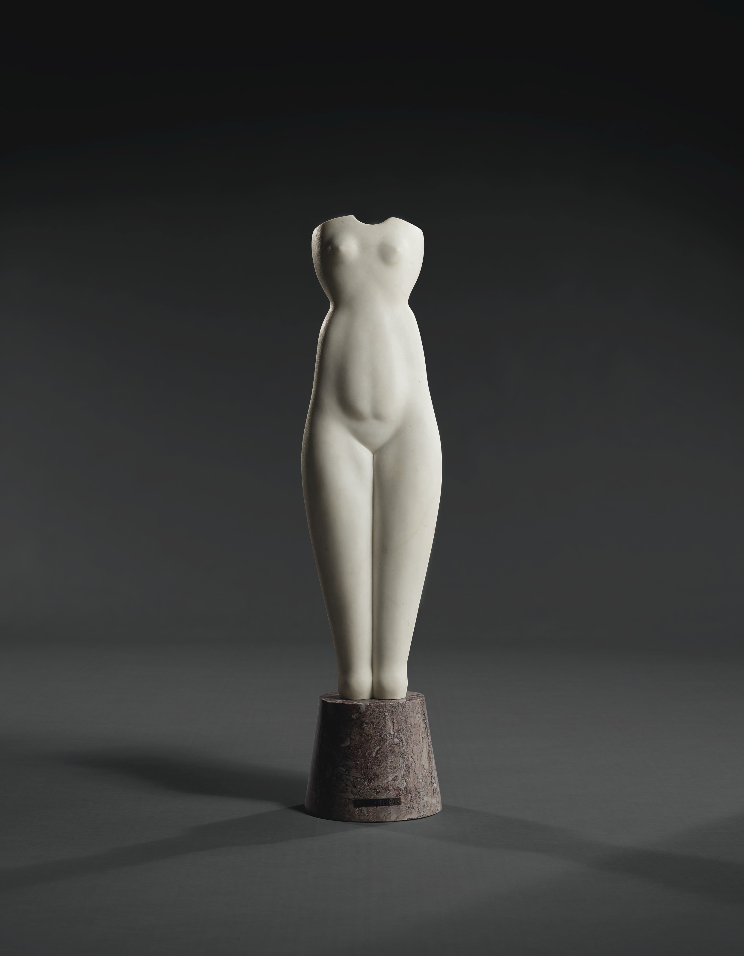 Artwork by Alexander Archipenko, Symmetrical Torso, Made of white marble
