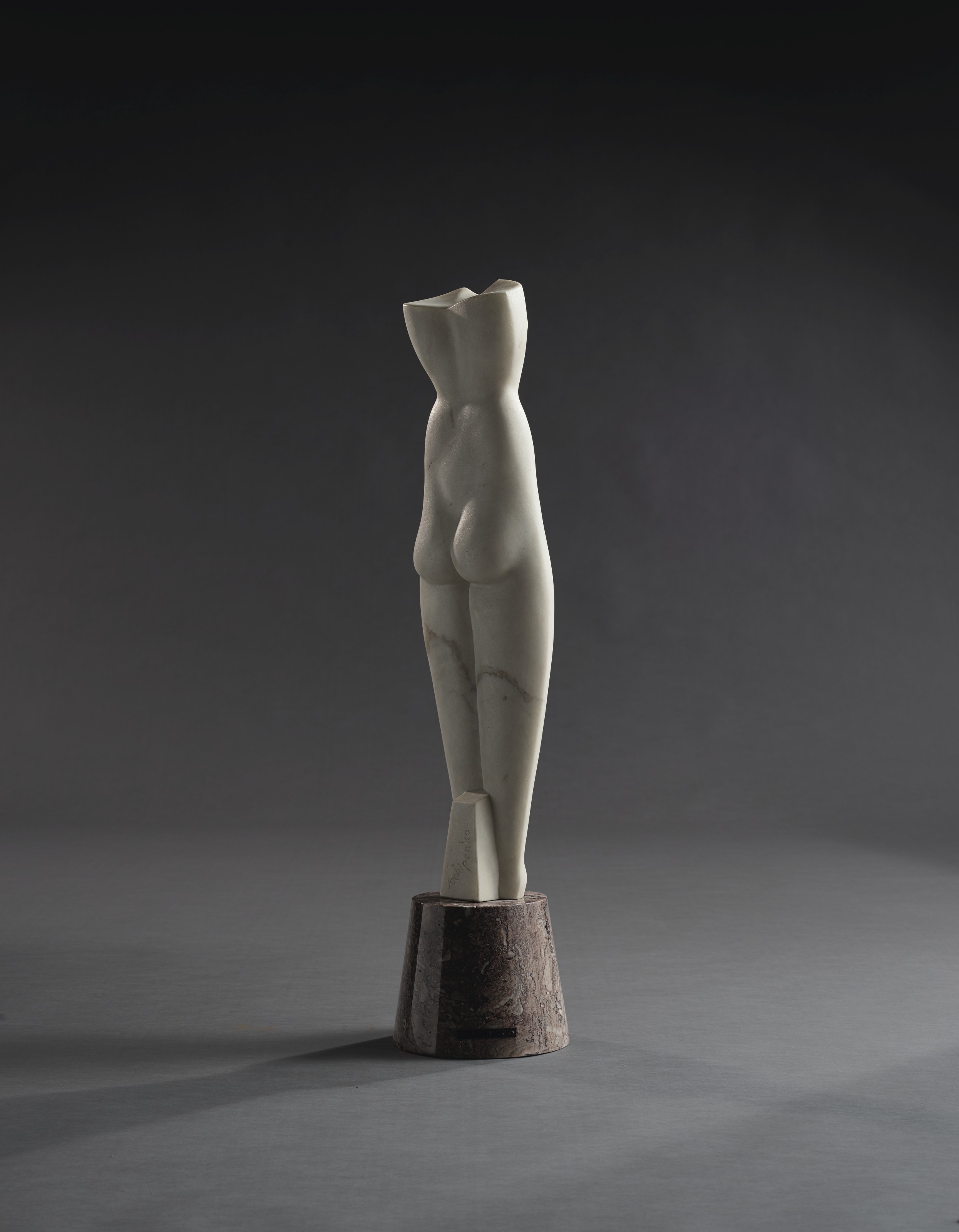 Artwork by Alexander Archipenko, Symmetrical Torso, Made of white marble