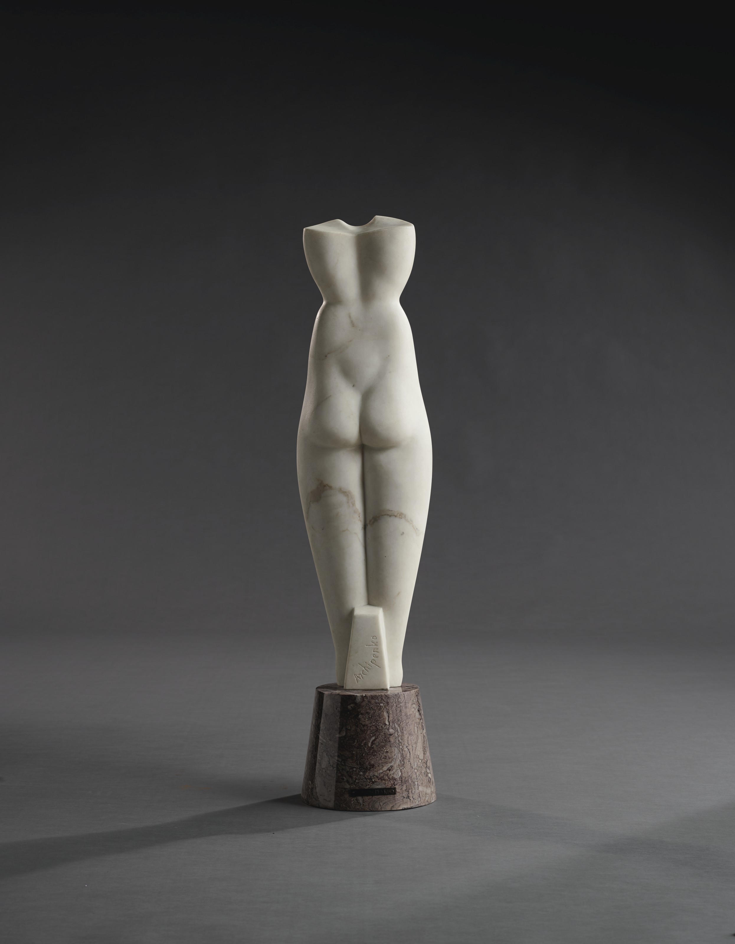 Artwork by Alexander Archipenko, Symmetrical Torso, Made of white marble