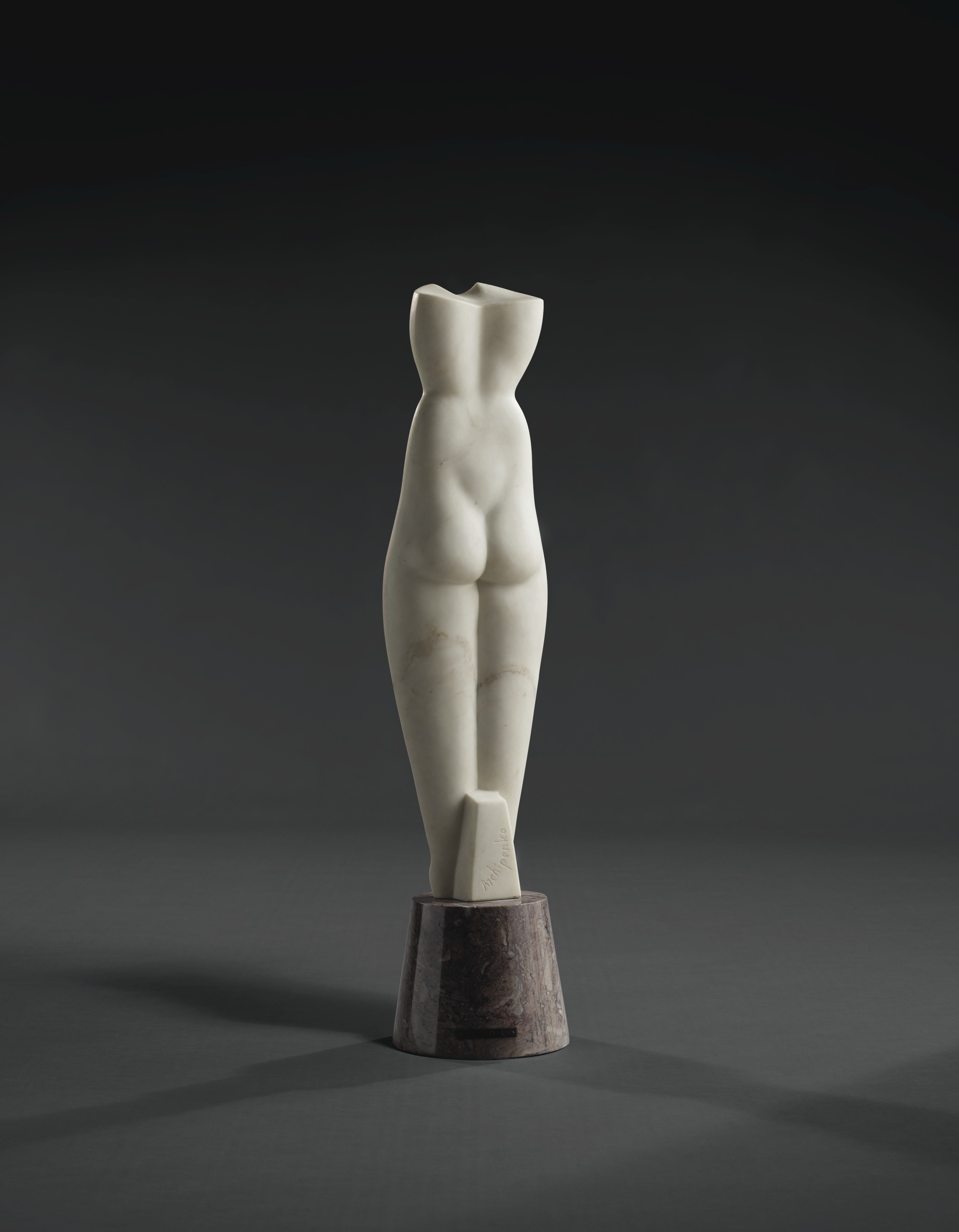 Artwork by Alexander Archipenko, Symmetrical Torso, Made of white marble