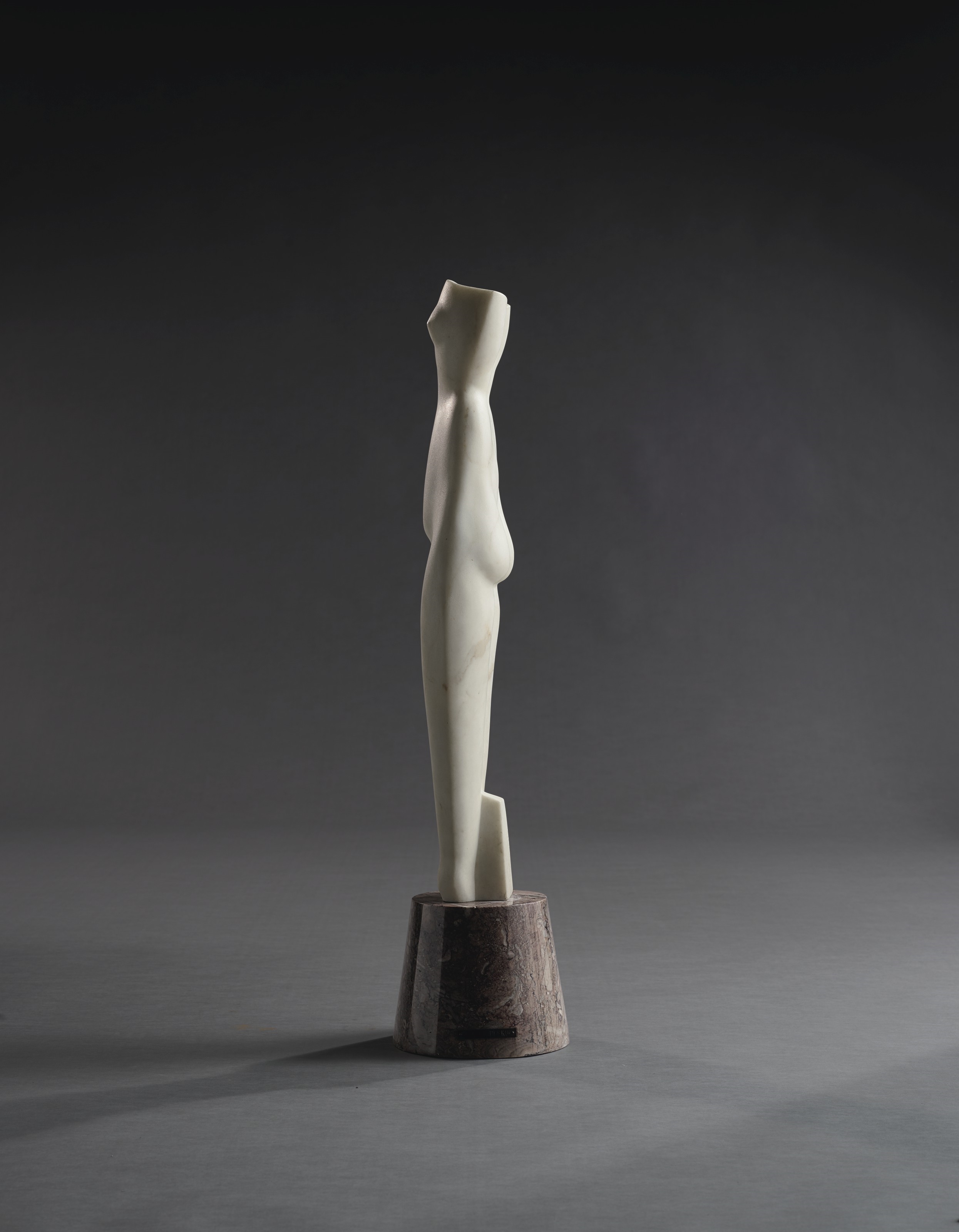 Artwork by Alexander Archipenko, Symmetrical Torso, Made of white marble