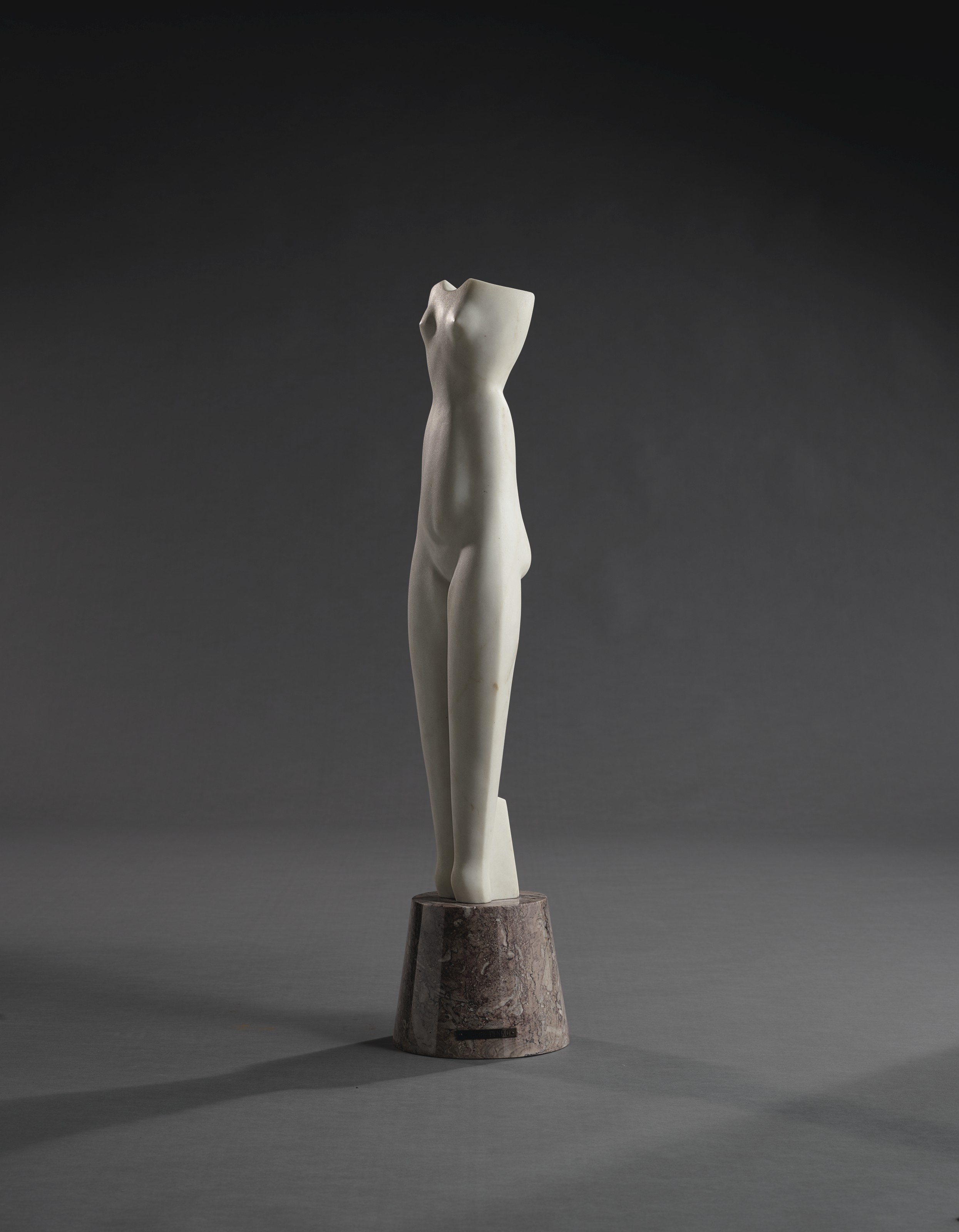 Artwork by Alexander Archipenko, Symmetrical Torso, Made of white marble