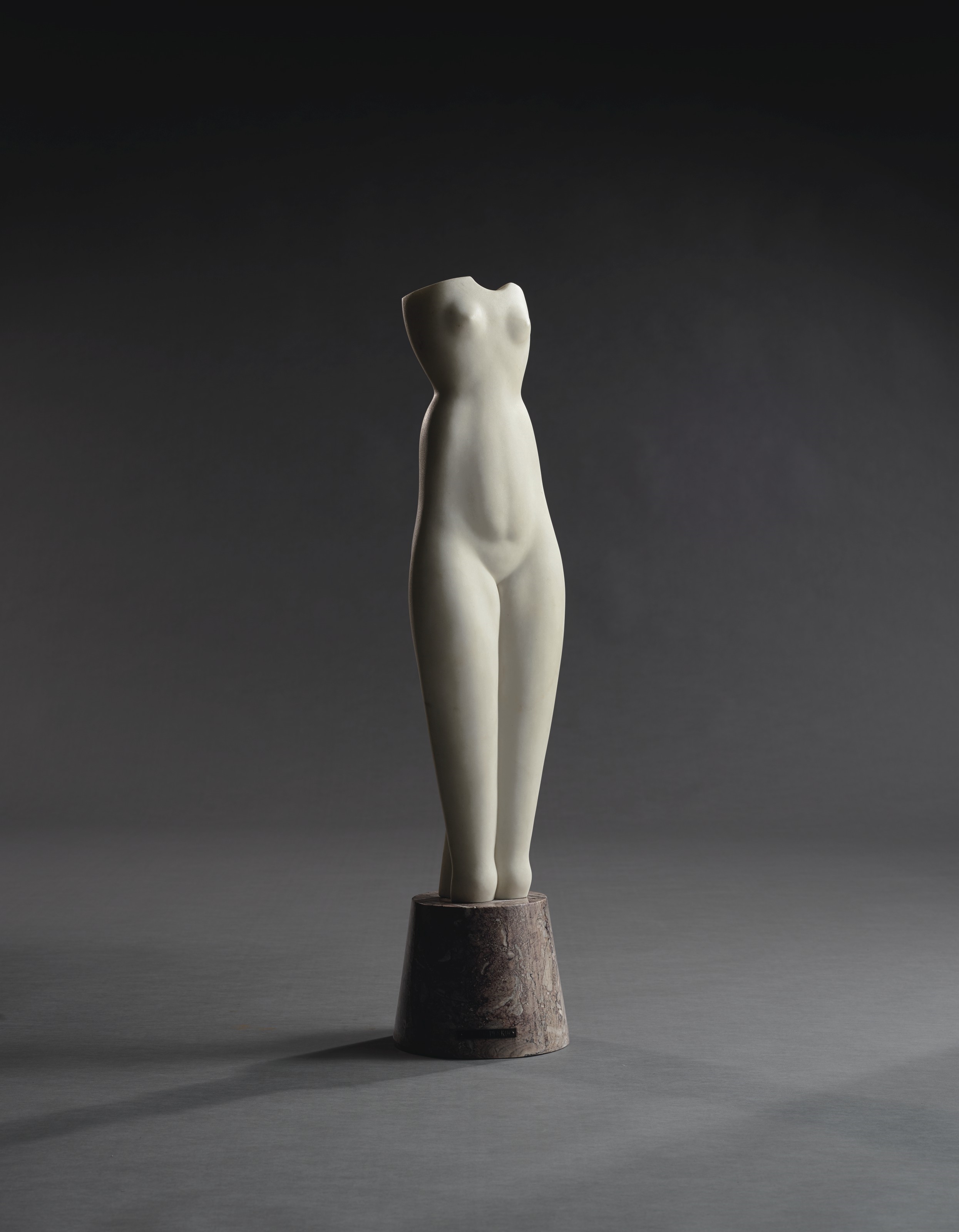 Artwork by Alexander Archipenko, Symmetrical Torso, Made of white marble