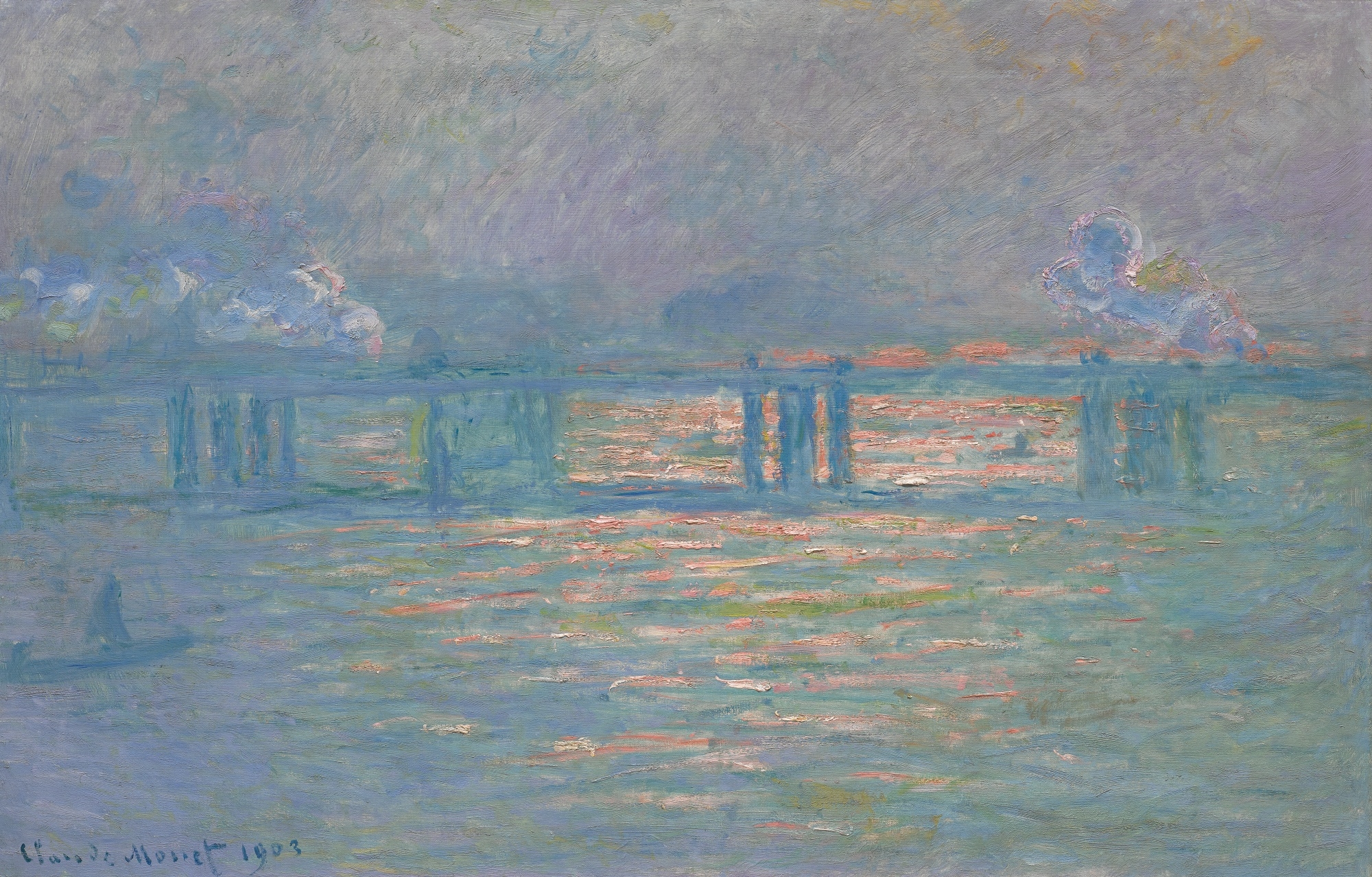 Artwork by Claude Monet, CHARING CROSS BRIDGE, Made of Oil on canvas