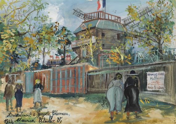 MOULIN DE LA GALETTE, MONTMARTRE by Maurice Utrillo, 1923, Executed in 1923