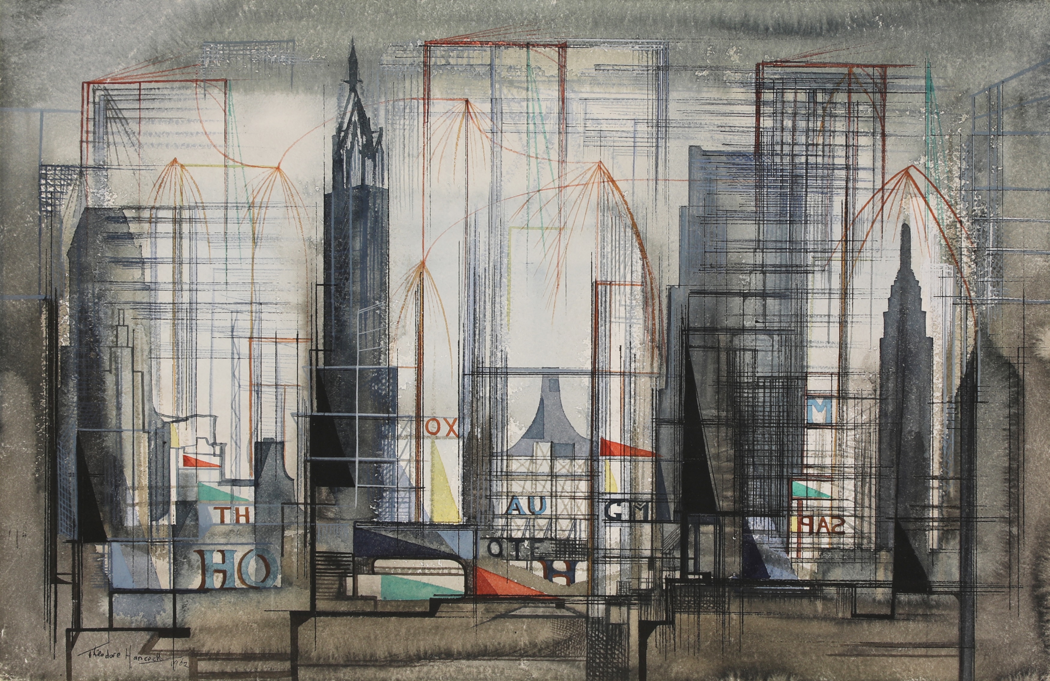 Artwork by Theodore Hancock, MANHATTAN, Made of ink and watercolour