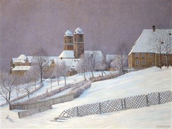 Winter im Schwarzwald (Klosterkirche St. Märgen) - Hermann Dischler