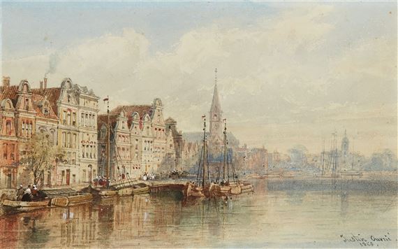  View of Amsterdam by Pierre Justin Ouvrié, 1865
