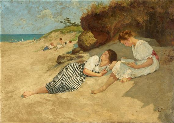  Girls at the Beach by Hermann Seeger