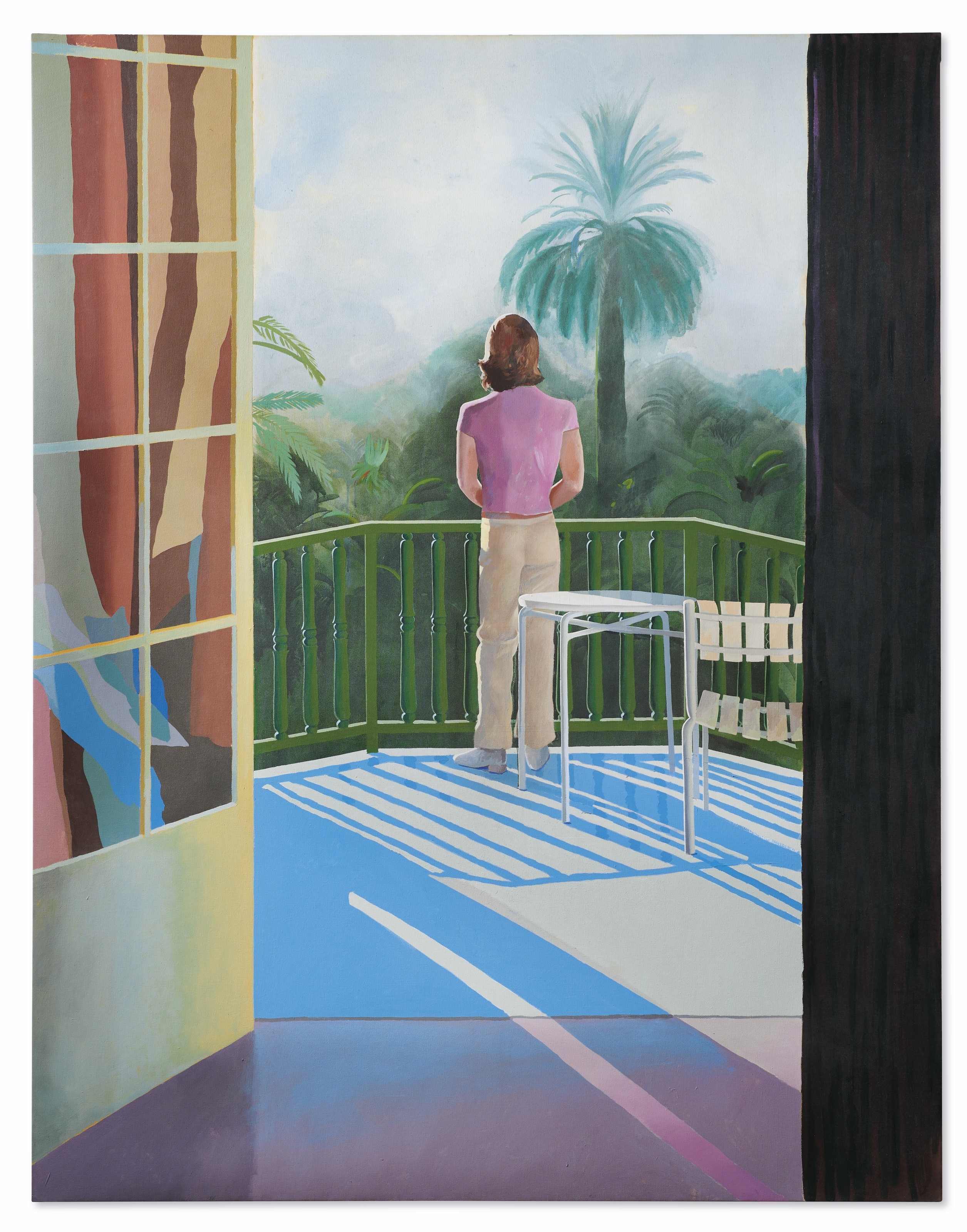 Artwork by David Hockney, Sur la Terrasse, Made of acrylic on canvas