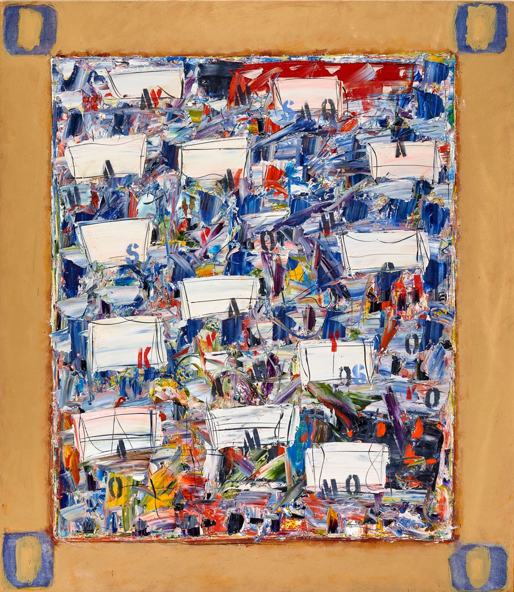 Artwork by Paul Partos, Untitled (Ochre-Blue), Made of oil on linen