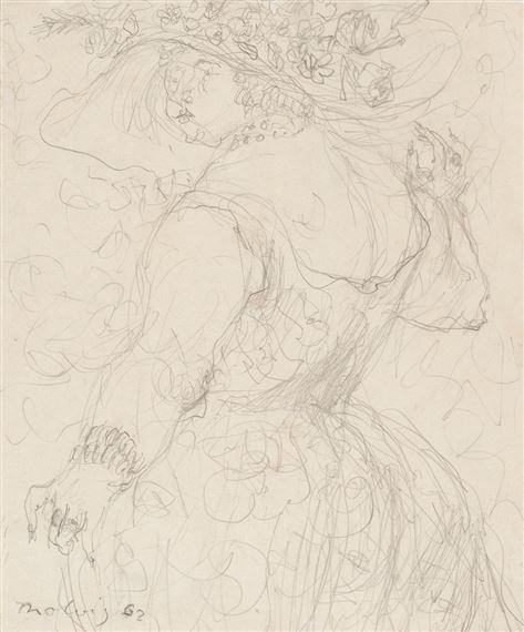 Lady in a Hat by Jon Molvig, 1963