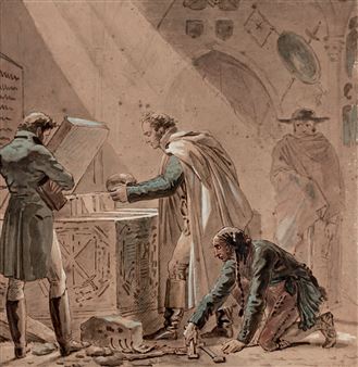 Vivant Denon replaçant dans son tombeau les ossements du Cid - Alexandre-Évariste Fragonard