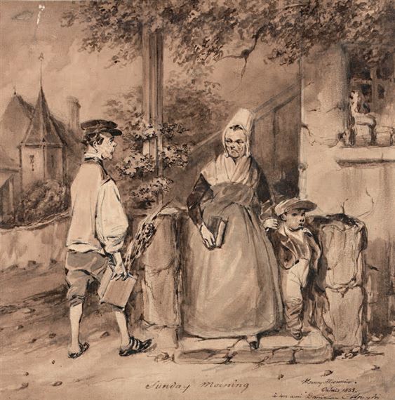 Sunday morning by Henry Monnier, 1833