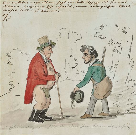 Franz von Kobell Meeting Silenus in the Forest