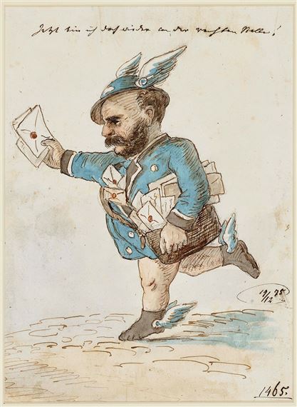 Two Works: Rehearsal for a Production of Der Freischütz - Postman by Franz Graf von Pocci, 1875