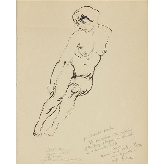 FEMALE NUDE by George Grosz, 1913