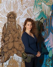 Swoon Installation at Fine Art Print Fair