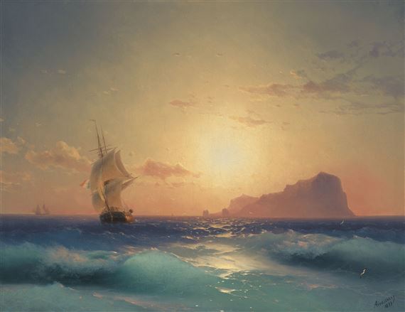Sunset over Ischia by Ivan Aivazovsky, 1873