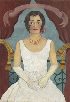 Portrait of a Lady in White - Frida Kahlo