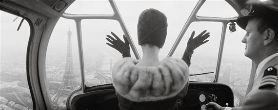 CARDIN HAT OVER PARIS, 1960 by Norman Parkinson, 1913 - 1990