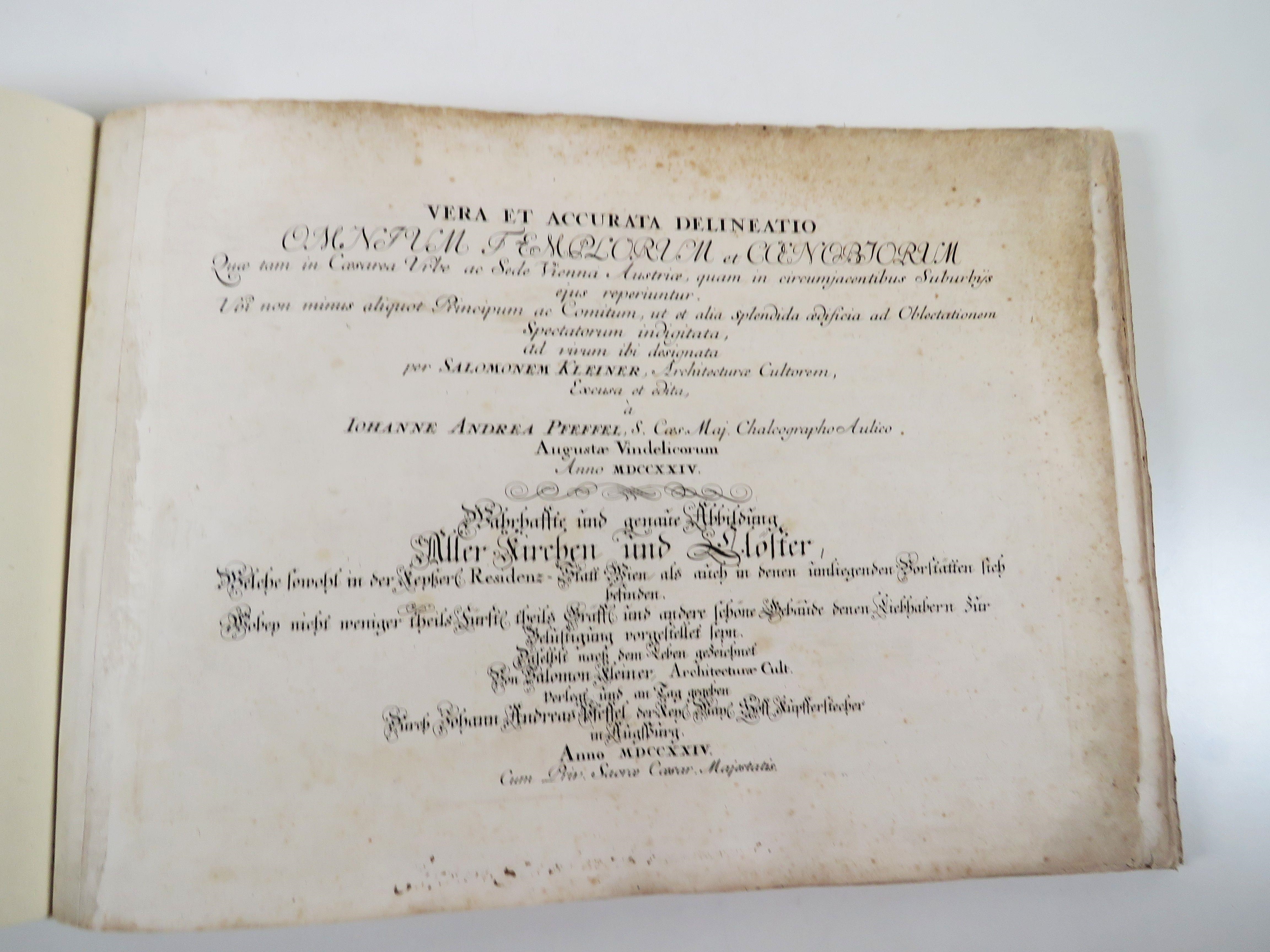 Artwork by Salomon Kleiner, Barockes Kupferstichwerk mit Darstellung der Kirchen Wiens, Made of copperplate engraving