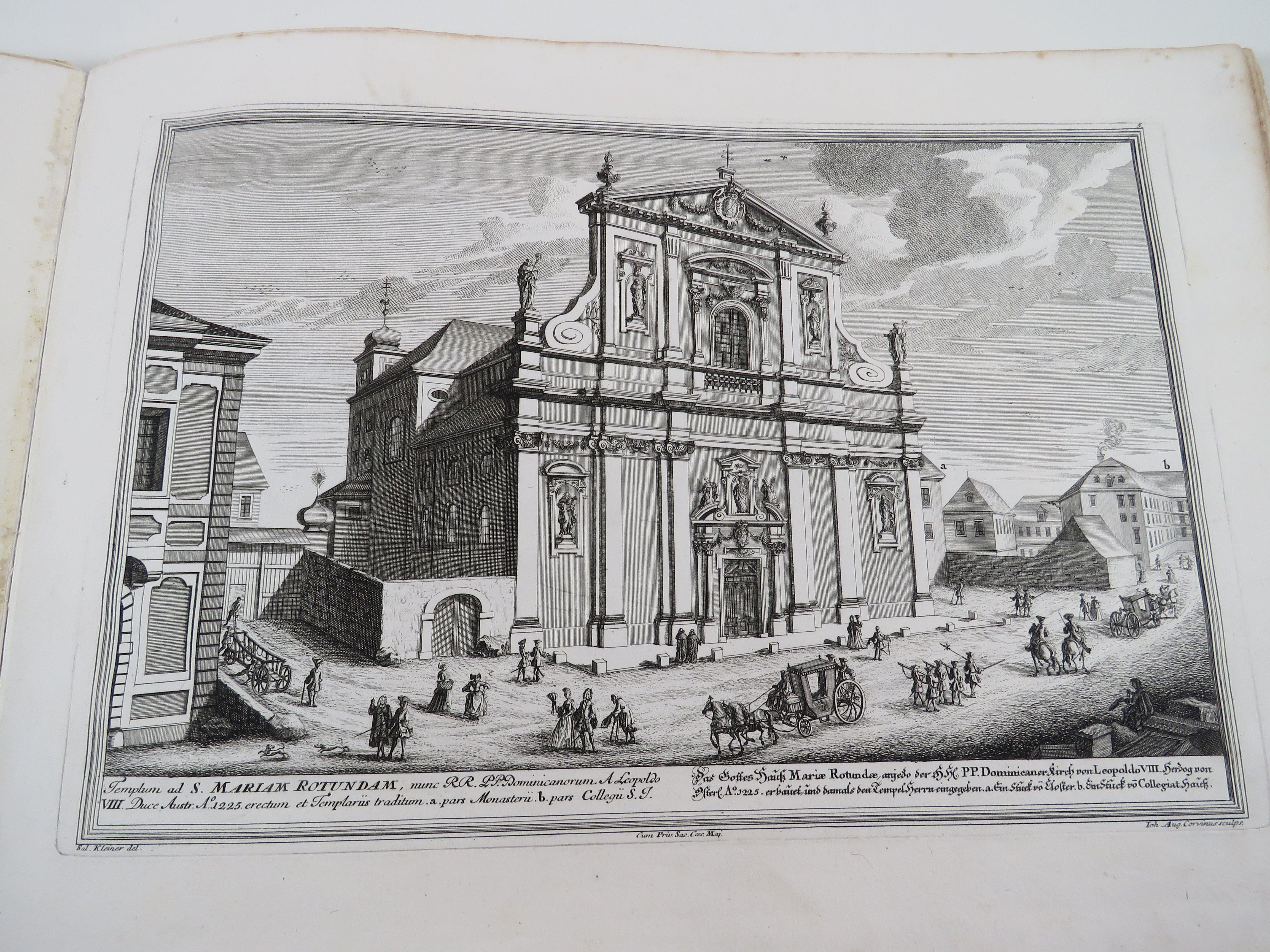 Artwork by Salomon Kleiner, Barockes Kupferstichwerk mit Darstellung der Kirchen Wiens, Made of copperplate engraving
