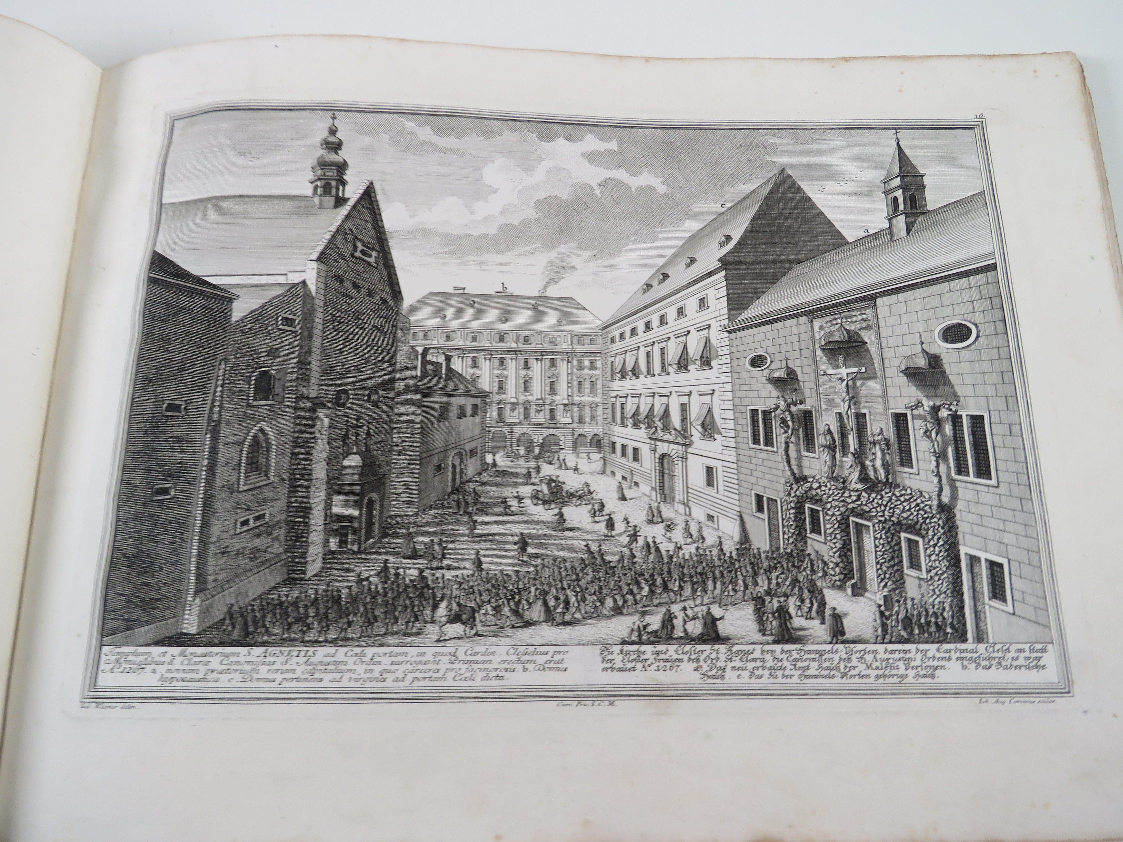 Artwork by Salomon Kleiner, Barockes Kupferstichwerk mit Darstellung der Kirchen Wiens, Made of copperplate engraving